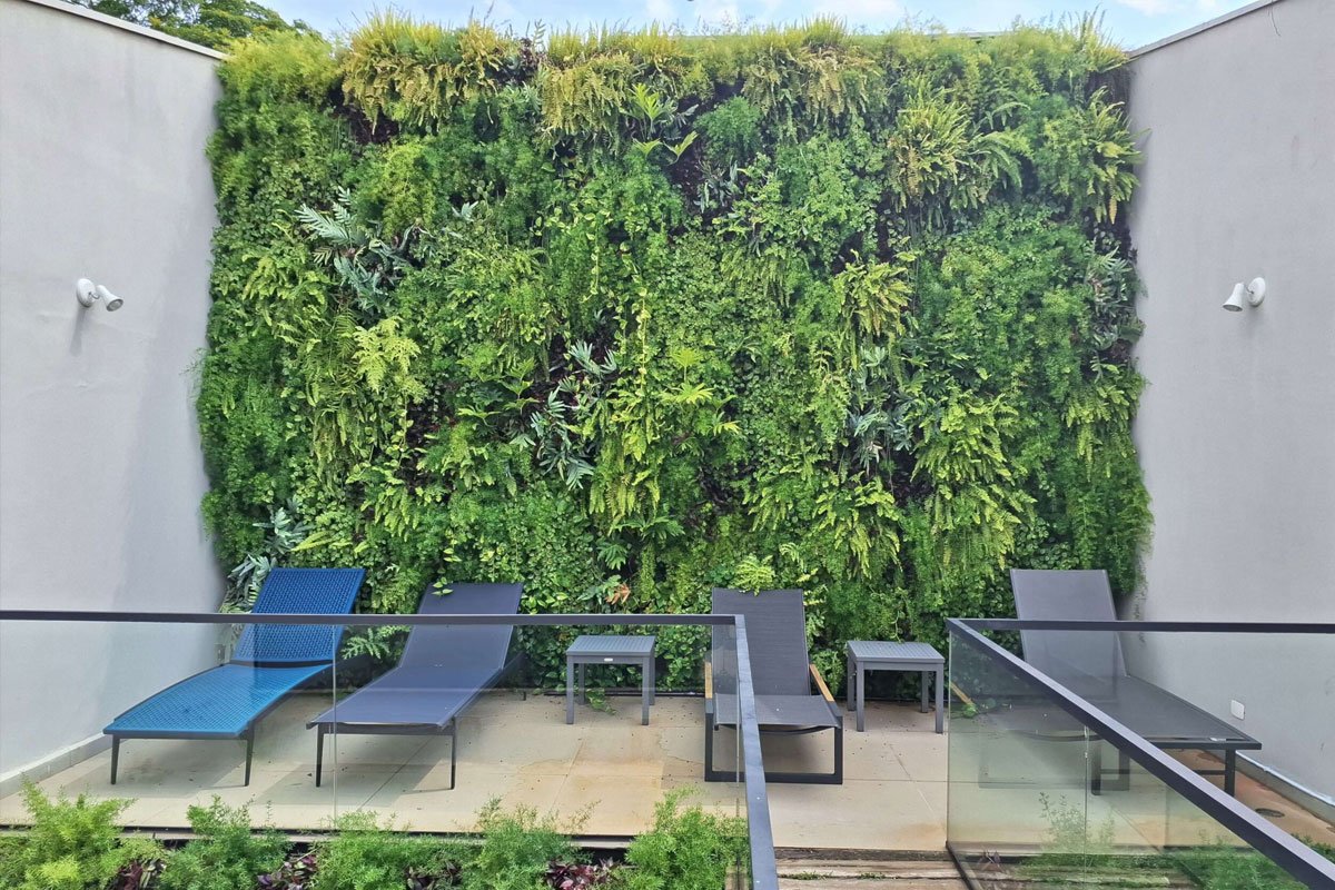 Jardim vertical moderno em São Paulo